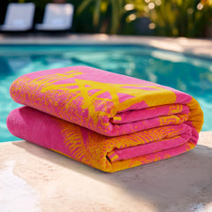 Pink Beachside Couture Cotton Beach Towel