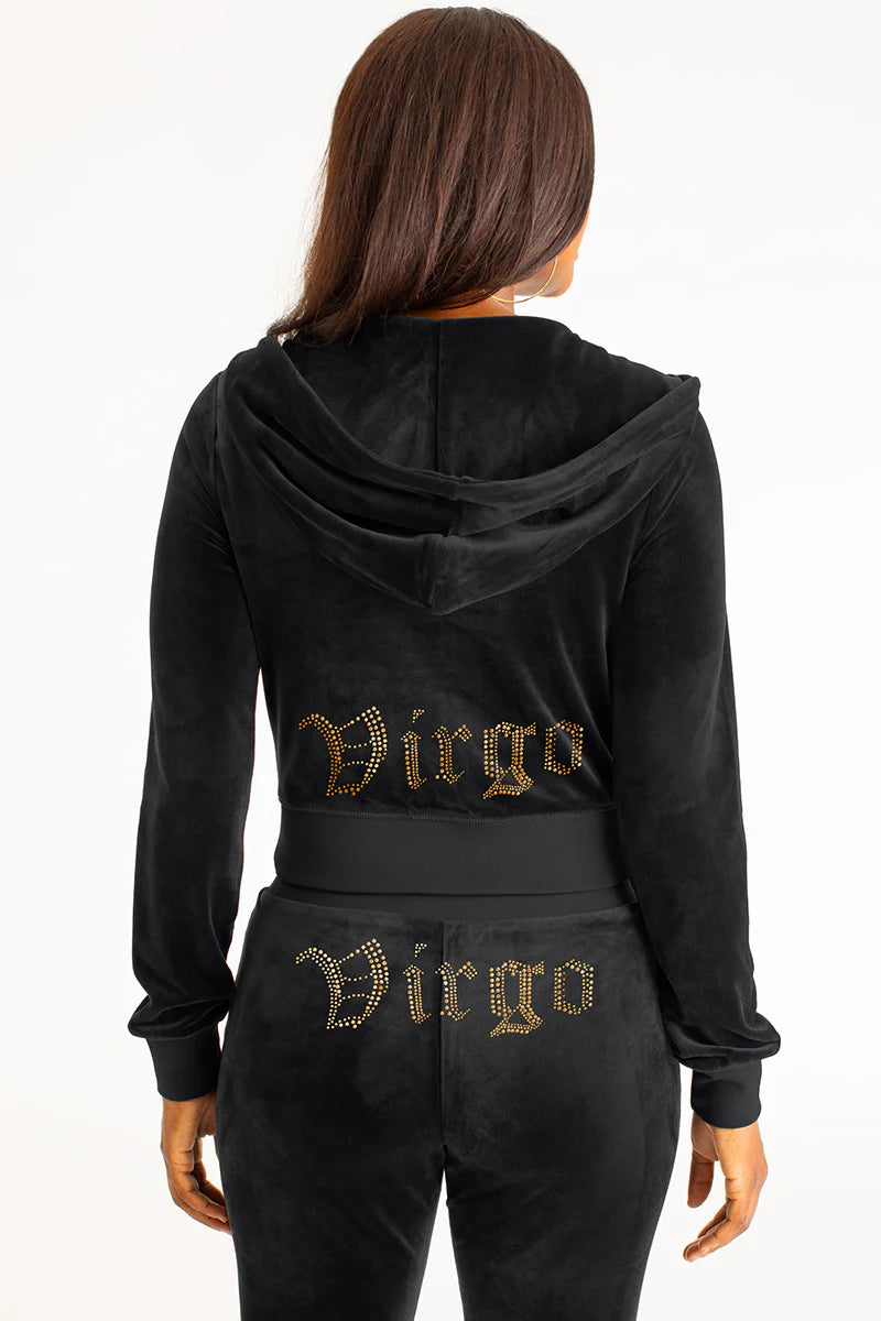 Virgo Customizable Big Bling Velour Hoodie
