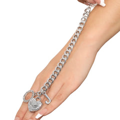 Crystal Heart Charm Toggle Bracelet
