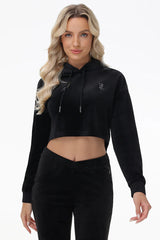 Big Bling High Low Cropped Hoodie