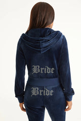 Bride Customizable Big Bling Velour Hoodie