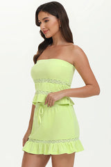 Towel Terry Lace Trim Tube Top