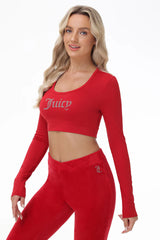 Small Bling Knit Cropped Long Sleeve Baby Tee