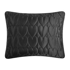 Satin Heart Stitched Quilt Set