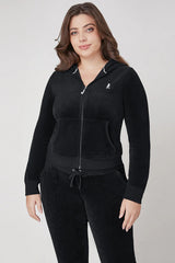Plus-Size Scottie Cotton Velour Hoodie