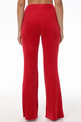Velour Flare Pant With Slit