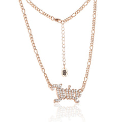 Juicy Script Crystal Chain Necklace