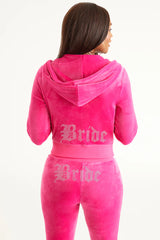 Bride Customizable Big Bling Velour Hoodie