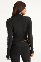 Side Bling Knit Cropped Jacket