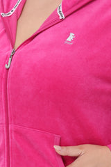 Plus-Size Scottie Cotton Velour Hoodie