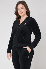 Plus-Size Scottie Cotton Velour Hoodie