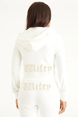 Wifey Customizable Big Bling Velour Hoodie