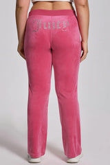 Plus-Size Angel Couture Big Bling Velour Track Pants