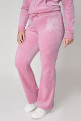 Plus-Size Monogram Heritage Cotton Velour Track Pants
