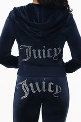 Technicolor Customizable Big Bling Velour Hoodie