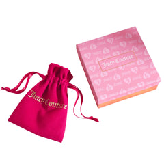 Juicy Script Crystal Heart Drop Earrings