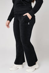 Plus-Size Hollywood Scottie Snap Pocket Cotton Velour Track Pants