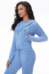 Front Ombre Big Bling Velour Hoodie