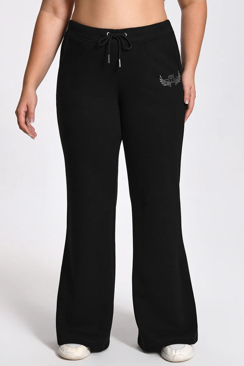 Plus-Size Angel Couture Wide Leg Fleece Pants