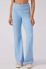 Angel Couture Knit Fold Over Wide Leg Pants