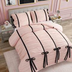 Amelie Bows Ruched Comforter Set