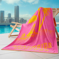 Pink Beachside Couture Cotton Beach Towel