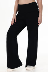 Plus-Size Low Rise Knit Flare Pants