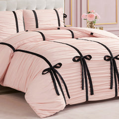 Amelie Bows Ruched Comforter Set