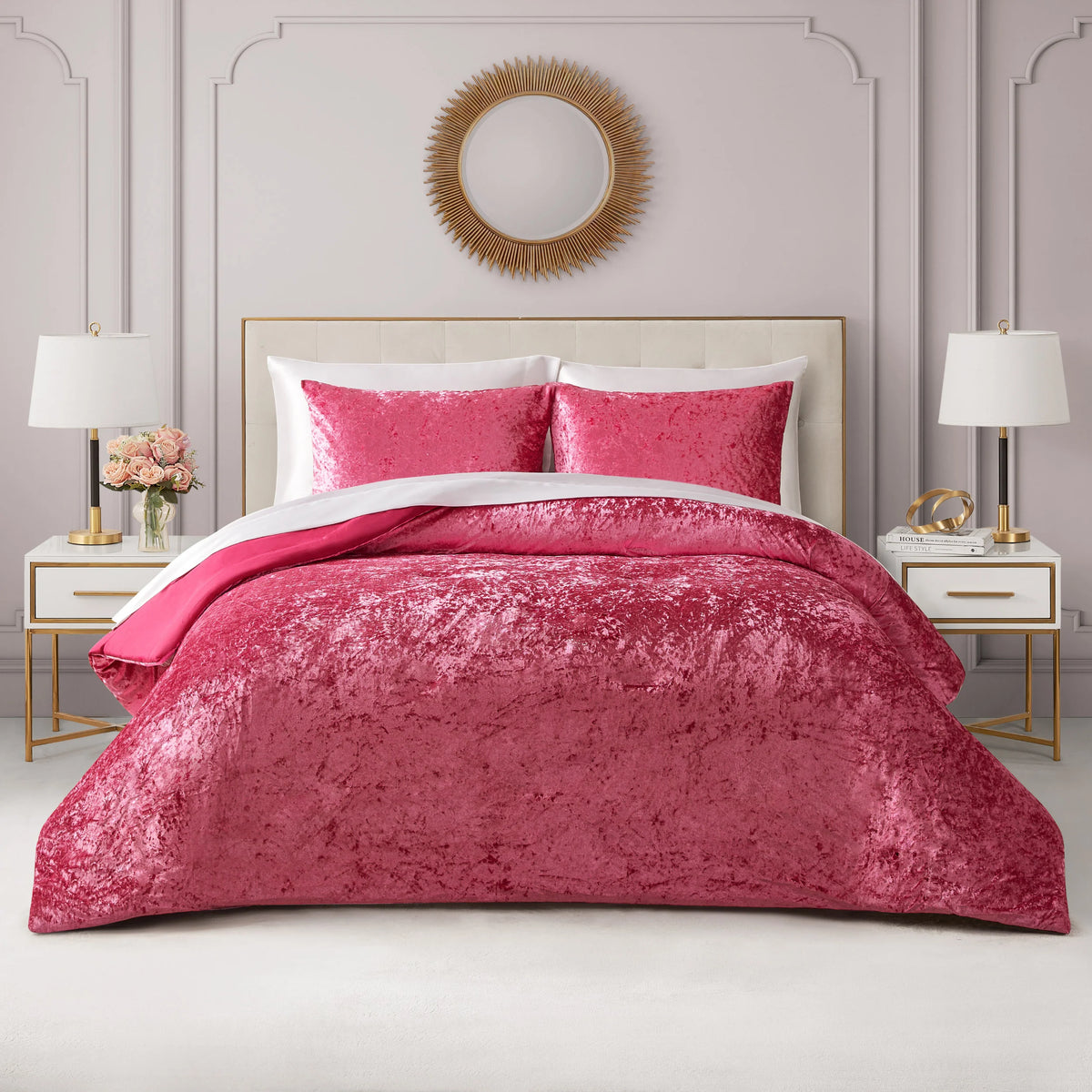 Crushed Velvet Comforter Set