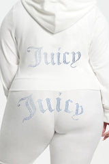 Plus-Size Technicolor Customizable Big Bling Velour Hoodie