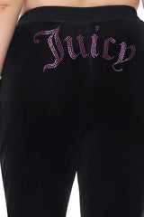 Plus-Size Technicolor Customizable Big Bling Velour Track Pants