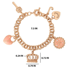 Pink Charm Bracelet with Pave Accents