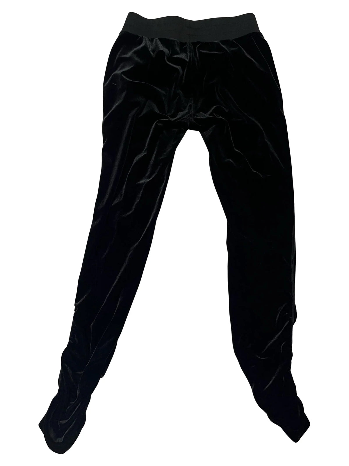 Black Velour Cinched Jogger Pants—REJUICED