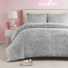 Shaggy Faux Fur Comforter Set