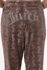 Plus-Size Big Bling Embossed Velour Jogger