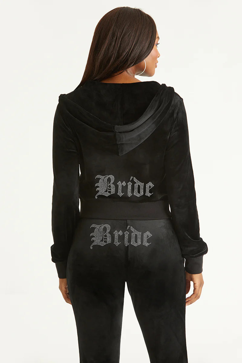 Bride Customizable Big Bling Velour Hoodie