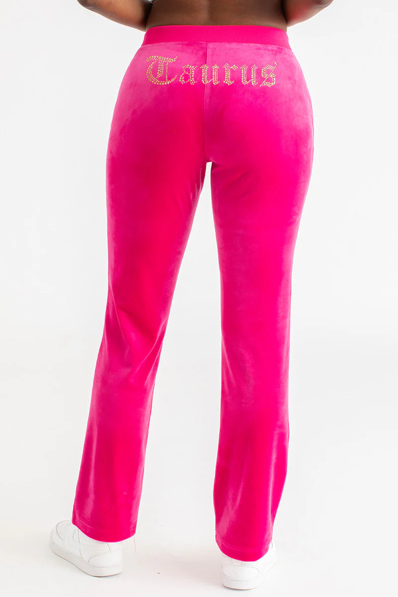 Taurus Customizable Big Bling Velour Track Pants